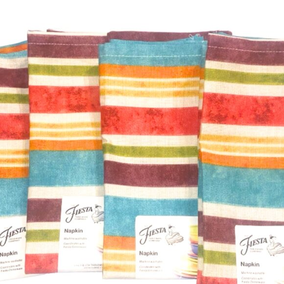Fiesta Tablewear Dinner Napkins Cameron Stripe Set of 4 - Picture 1 of 2